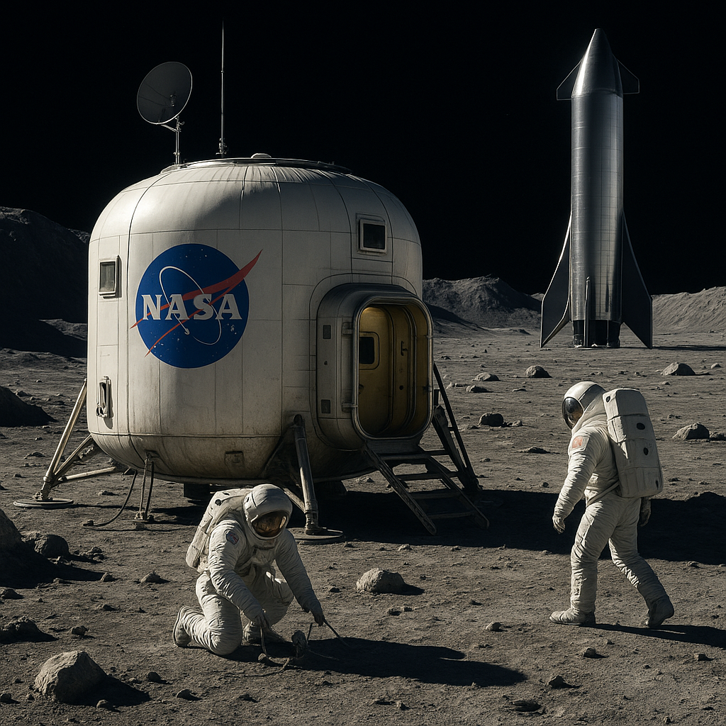 NASA Artemis IV moon base module delivery